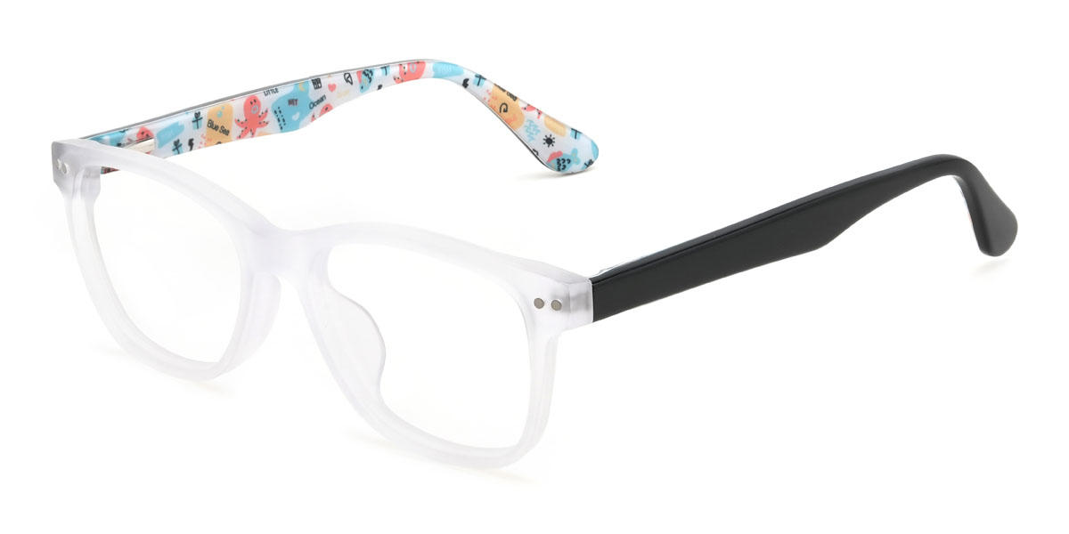 Clear Frosted Louie (Age 7-9) Glasses - Rectangle Glasses