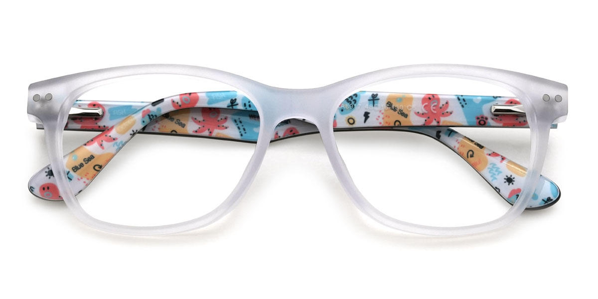 Clear Frosted Louie (Age 7-9) Glasses - Rectangle Glasses