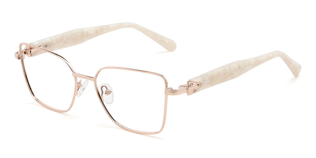 Rose Gold Jaylani Glasses - Rectangle Glasses