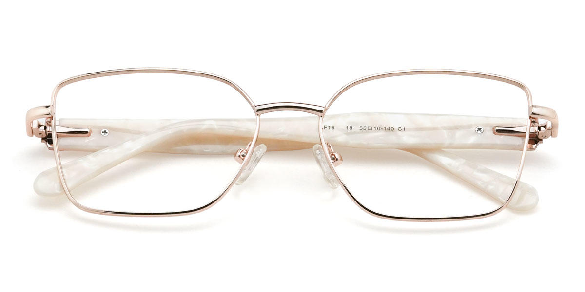 Rose Gold Jaylani Glasses - Rectangle Glasses