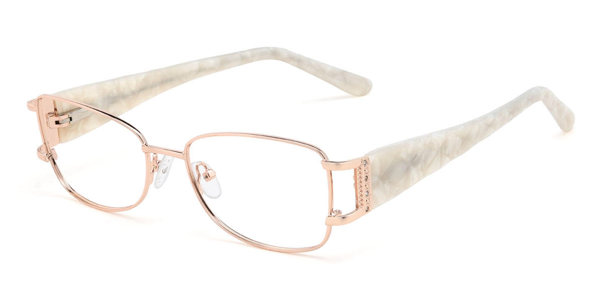 Rose Gold Alessandro Glasses - Rectangle Glasses