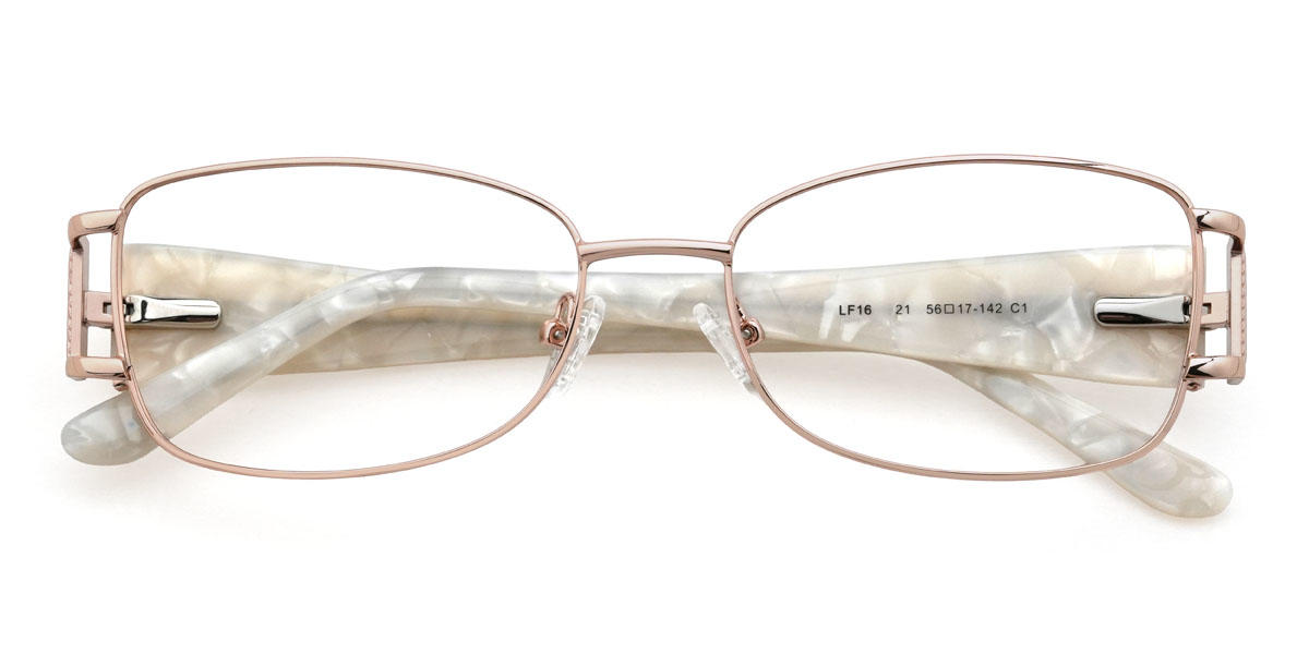 Rose Gold Alessandro Glasses - Rectangle Glasses