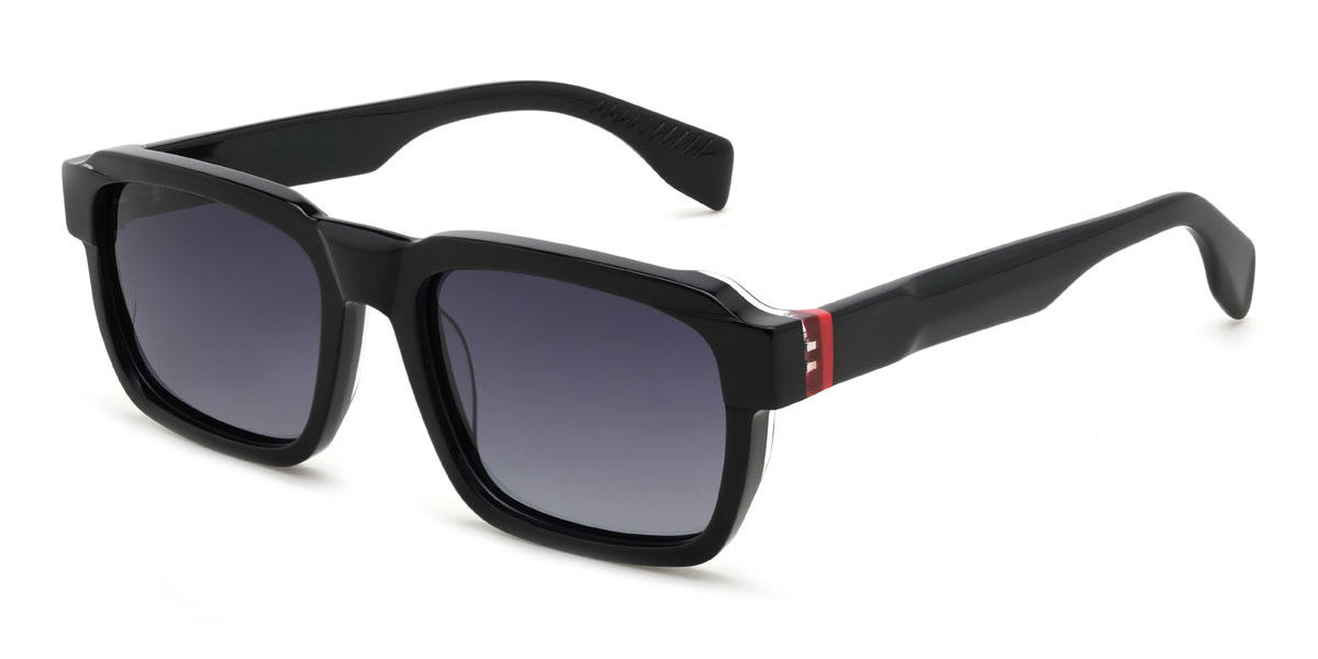 Black Gradual Purple Shepherd Glasses - Rectangle Sunglasses