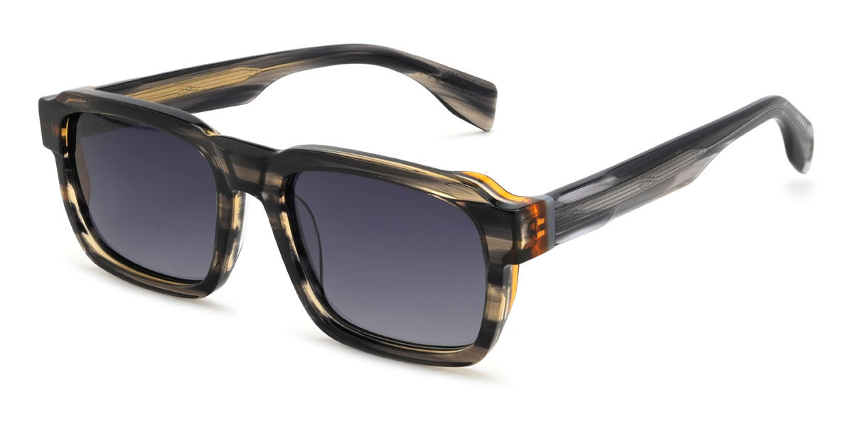 Marrón carey morado degradado Shepherd Gafas - Rectangle Sunglasses