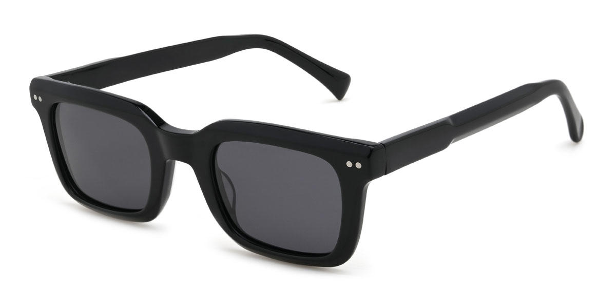 Black Grey Aadhya Glasses - Rectangle Sunglasses