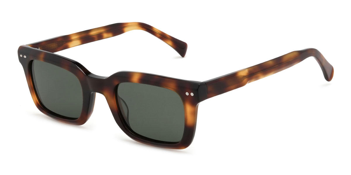 Écaille de tortue Vert foncé Aadhya Lunettes - Rectangle Sunglasses