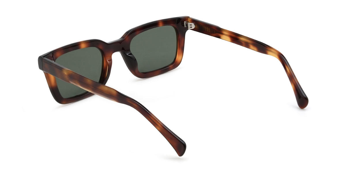 Écaille de tortue Vert foncé Aadhya Lunettes - Rectangle Sunglasses