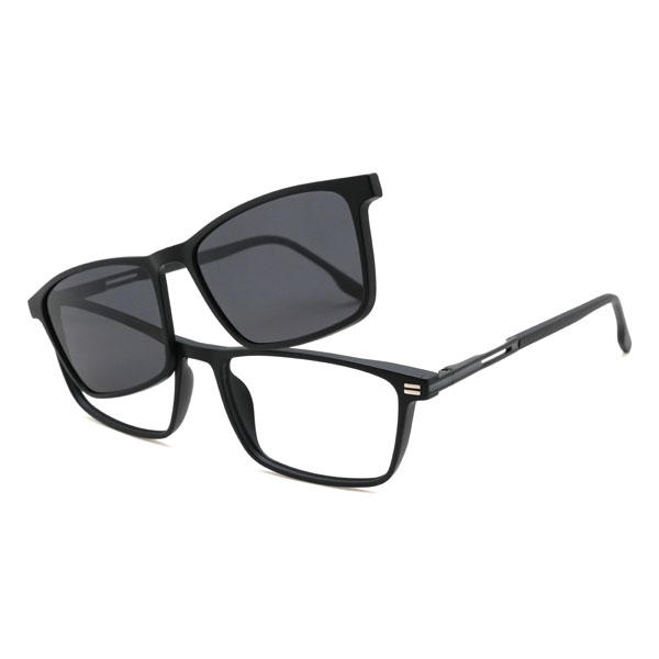 Noir Zahir Lunettes - Rectangle Clip-On Sunglasses