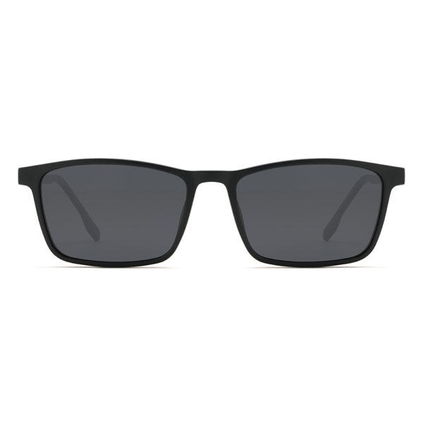 Noir Zahir Lunettes - Rectangle Clip-On Sunglasses