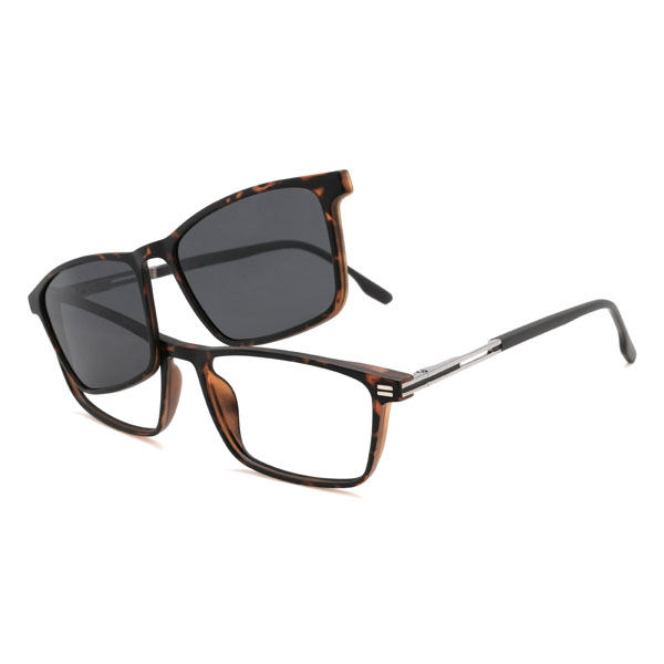 Écaille Zahir Lunettes - Rectangle Clip-On Sunglasses