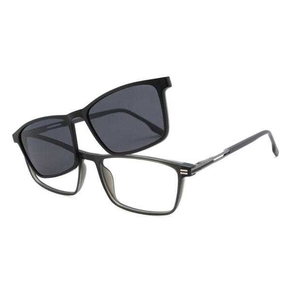 Gris Zahir Lunettes - Rectangle Clip-On Sunglasses