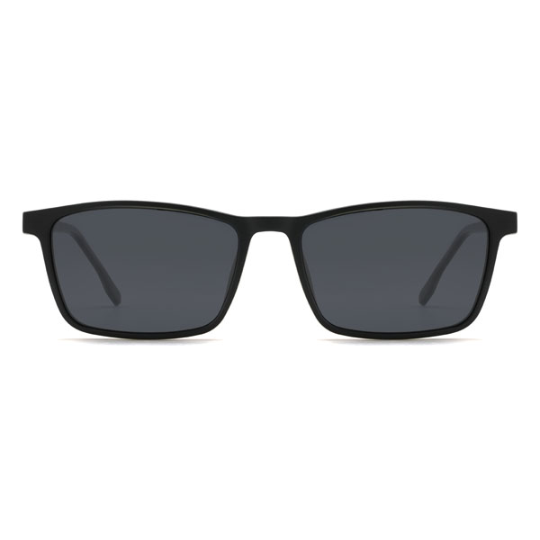 Gris Zahir Lunettes - Rectangle Clip-On Sunglasses