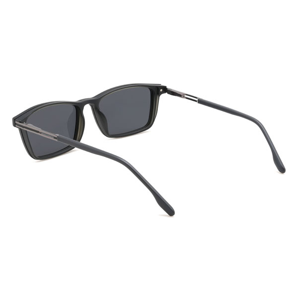 Gris Zahir Lunettes - Rectangle Clip-On Sunglasses