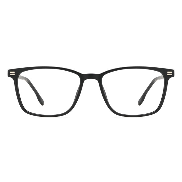 Noir Kamiyah Lunettes - Rectangle Clip-On Sunglasses