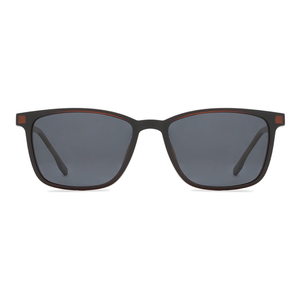 Marron Kamiyah Lunettes - Rectangle Clip-On Sunglasses