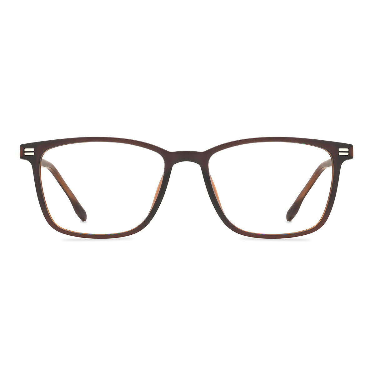 Marron Kamiyah Lunettes - Rectangle Clip-On Sunglasses