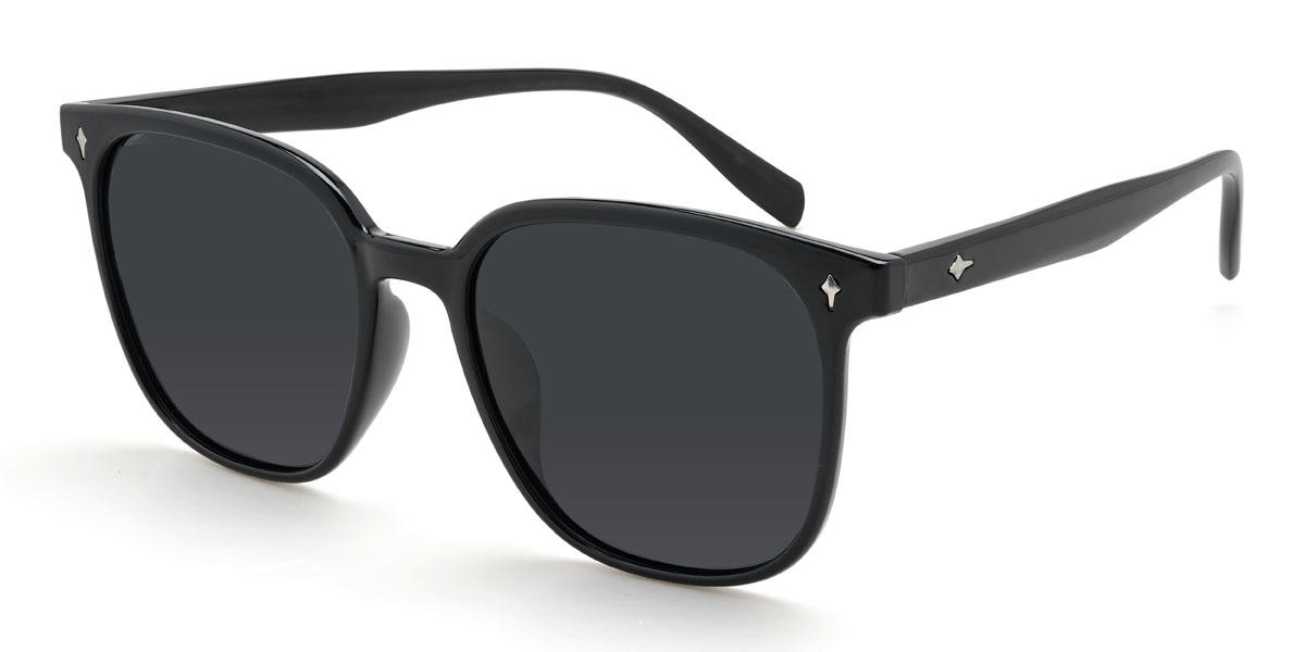 Noir Gris Elina Lunettes - Square Sunglasses