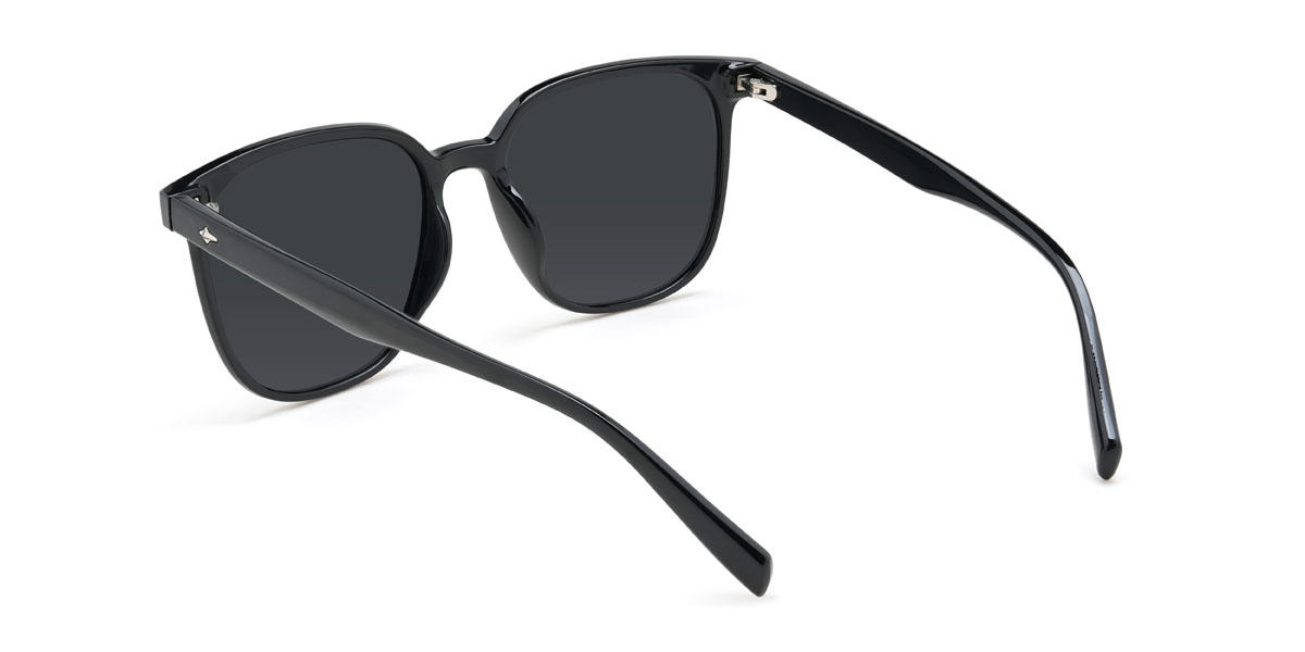 Noir Gris Elina Lunettes - Square Sunglasses