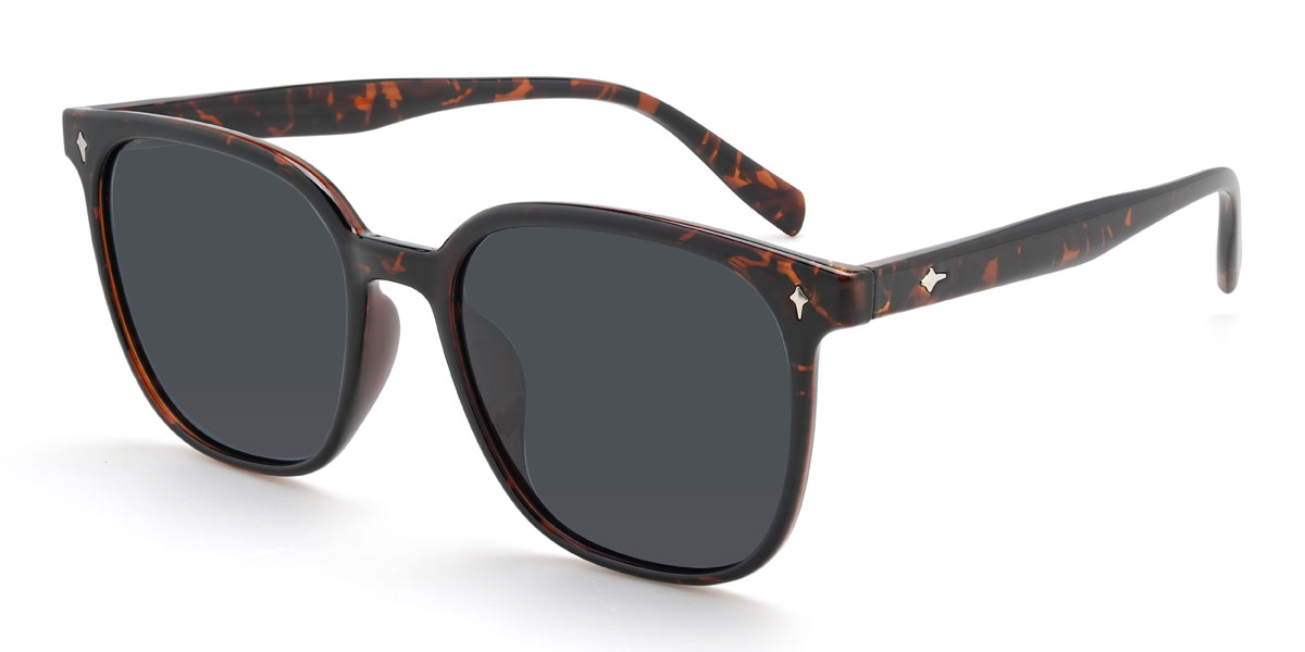 Écaille de tortue Gris Elina Lunettes - Square Sunglasses