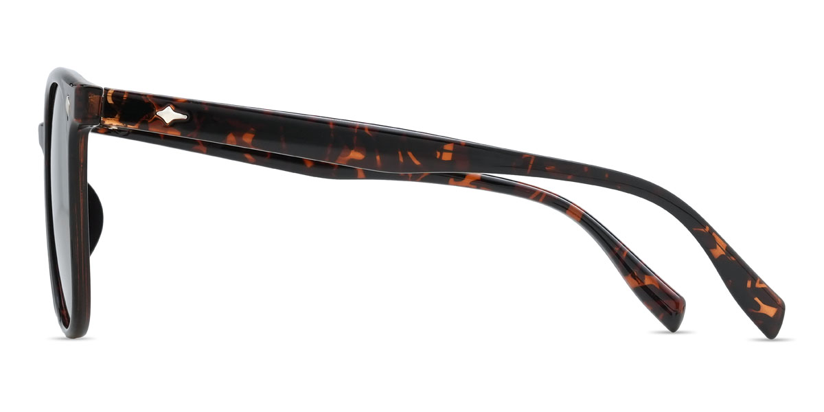 Écaille de tortue Gris Elina Lunettes - Square Sunglasses