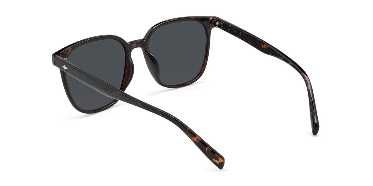 Écaille de tortue Gris Elina Lunettes - Square Sunglasses