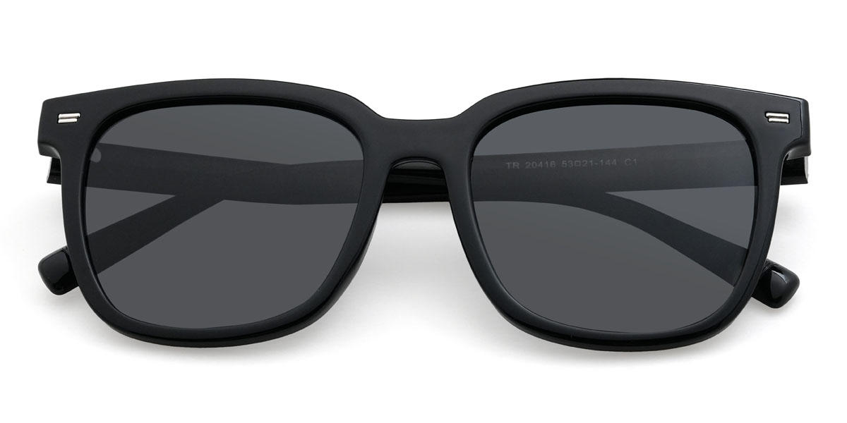 Noir Gris Yahia Lunettes - Square Sunglasses