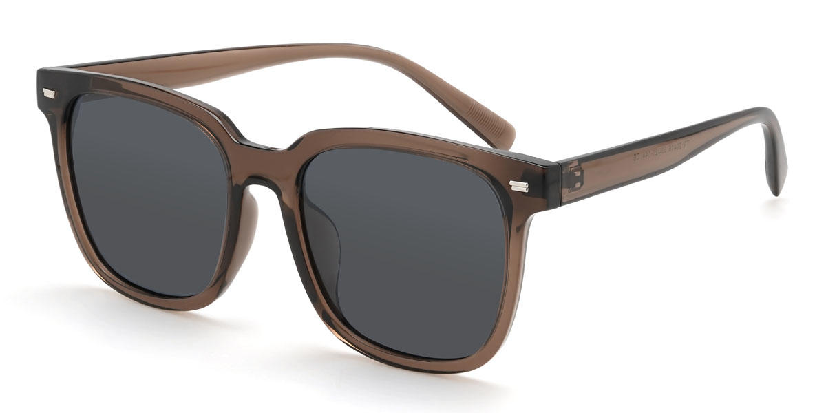 Marron Gris Yahia Lunettes - Square Sunglasses