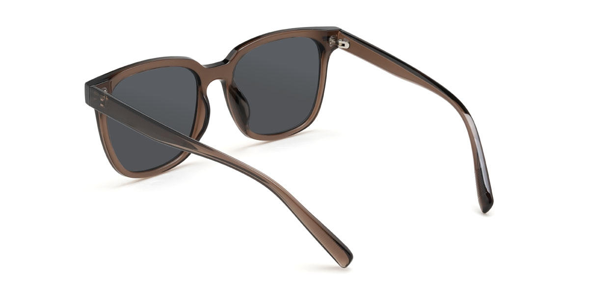 Marron Gris Yahia Lunettes - Square Sunglasses