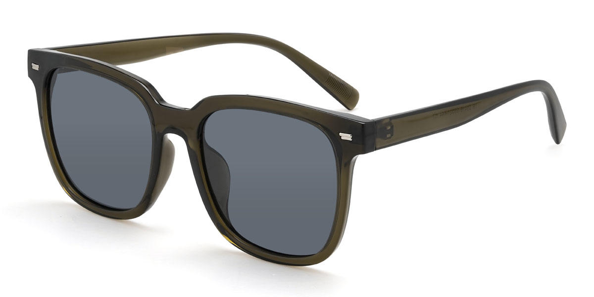 Olive Vert Gris Yahia Lunettes - Square Sunglasses