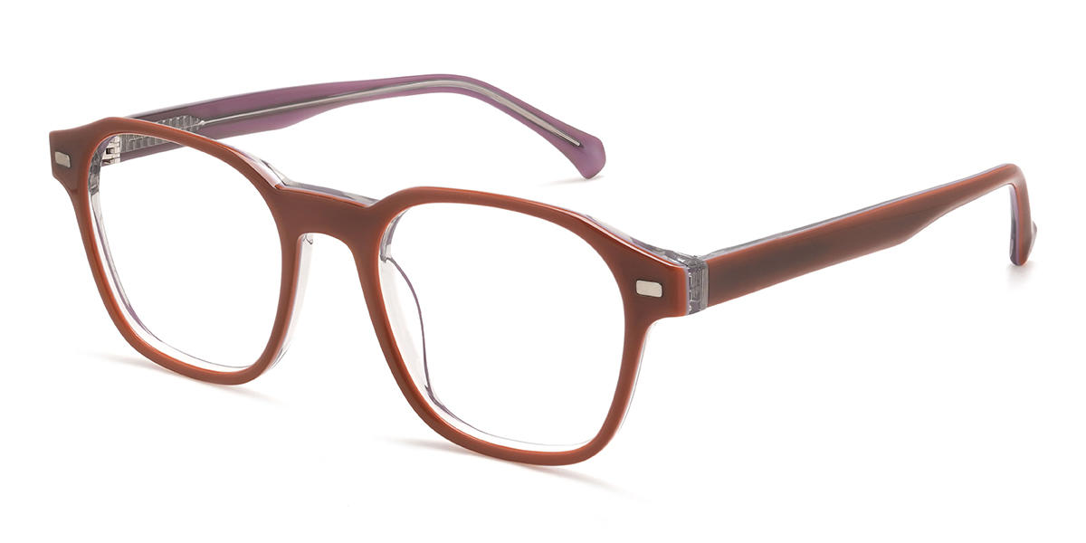 Rotbraun Marcos Brille - Square Clip-On Sunglasses