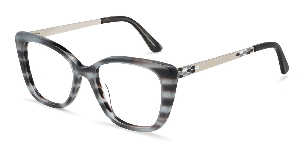 Gris Écaille de tortue Lyanna Lunettes - Cat Eye Glasses