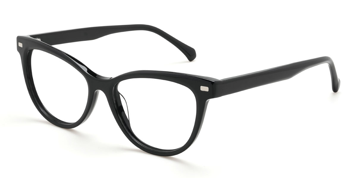 Noir Novalee Lunettes - Cat Eye Clip-On Sunglasses