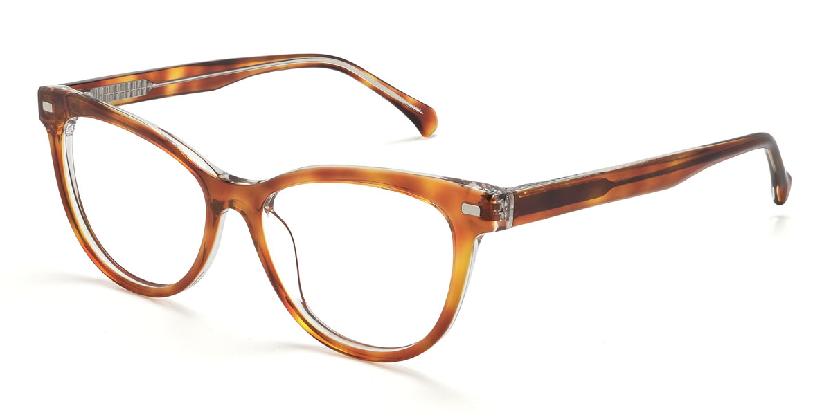 Marron Écaille de tortue Novalee Lunettes - Cat Eye Clip-On Sunglasses