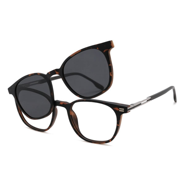 Écaille Brycen Lunettes - Rectangle Clip-On Sunglasses