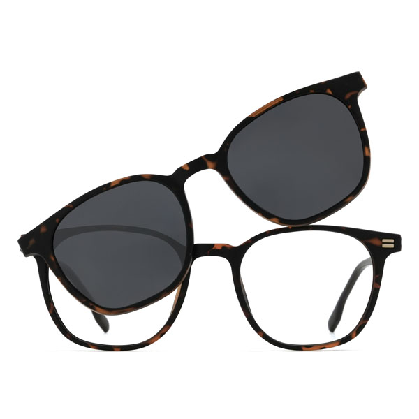 Écaille Brycen Lunettes - Rectangle Clip-On Sunglasses