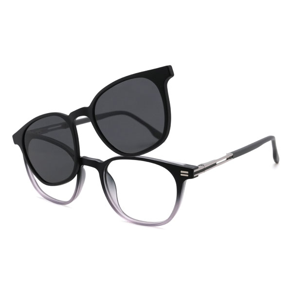 Noir Violet Brycen Lunettes - Rectangle Clip-On Sunglasses