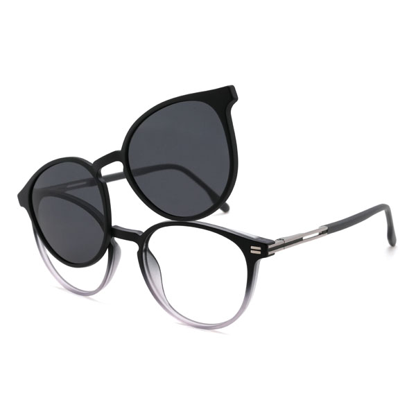 Noir Violet Abram Lunettes - Oval Clip-On Sunglasses