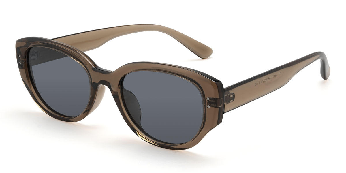 Marron Gris Charis Lunettes - Cat Eye Sunglasses