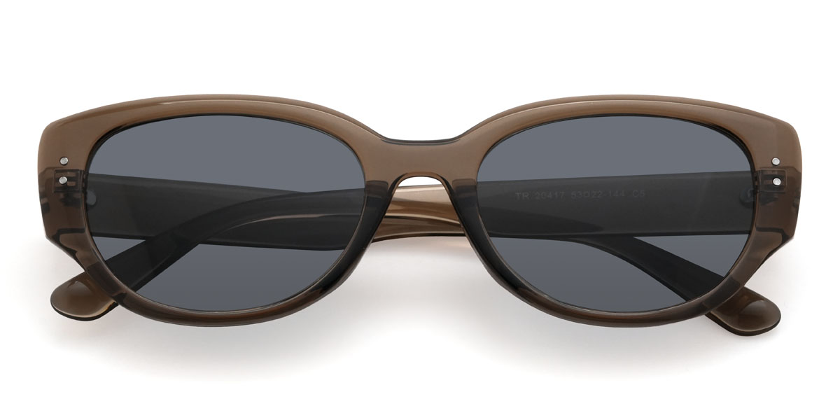 Marron Gris Charis Lunettes - Cat Eye Sunglasses