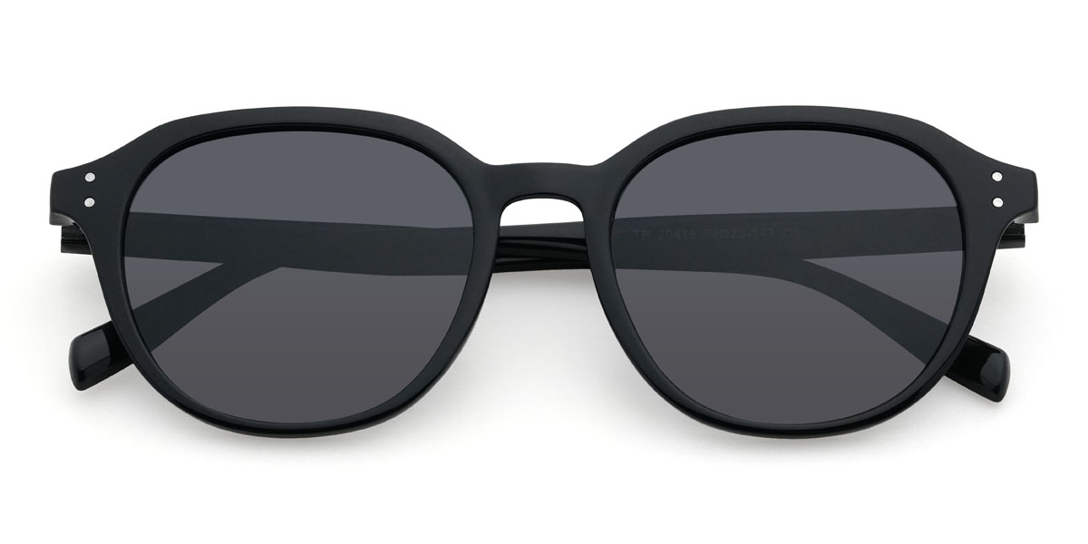 Noir Gris Reyansh Lunettes - Oval Sunglasses