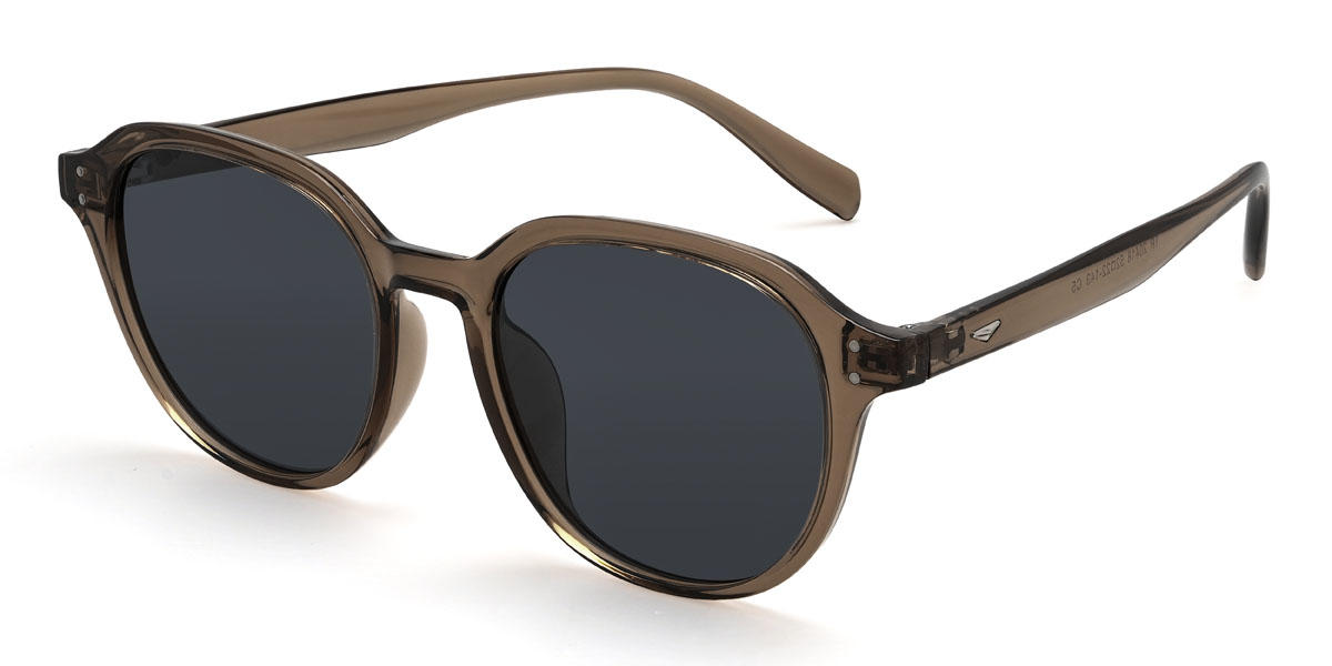 Marron Gris Reyansh Lunettes - Oval Sunglasses
