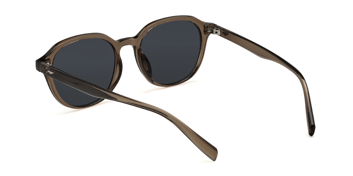 Marron Gris Reyansh Lunettes - Oval Sunglasses