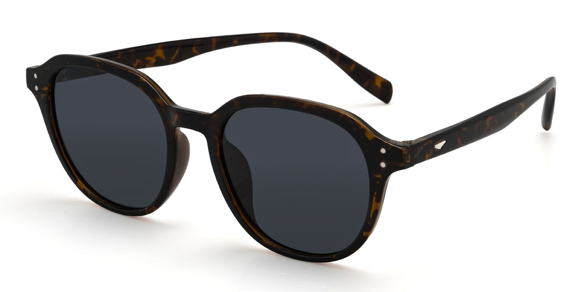 Écaille de tortue Gris Reyansh Lunettes - Oval Sunglasses