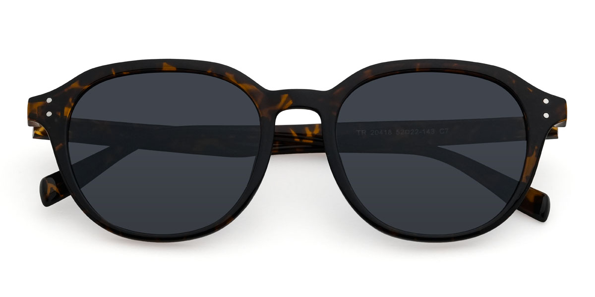 Écaille de tortue Gris Reyansh Lunettes - Oval Sunglasses