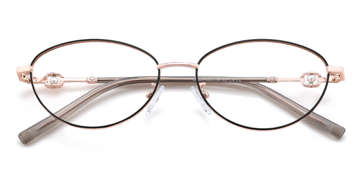 Rózsa arany fekete Selim Szemüveg - Oval Glasses