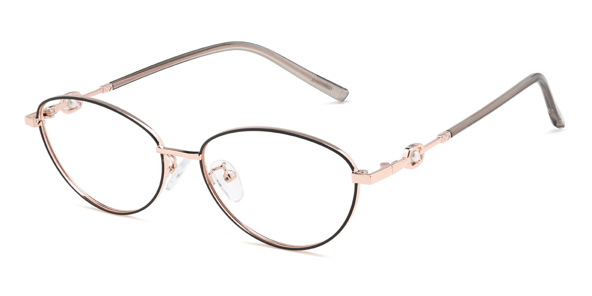 Rózsa arany fekete Selim Szemüveg - Oval Glasses