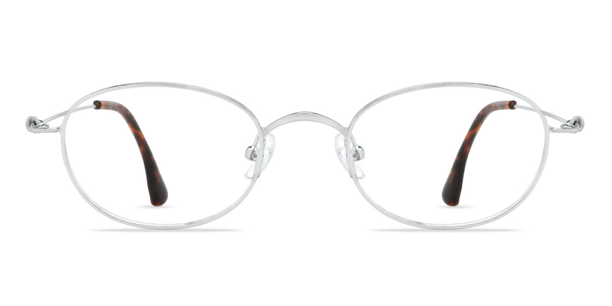 Silver Krishiv Glasses - Oval Glasses