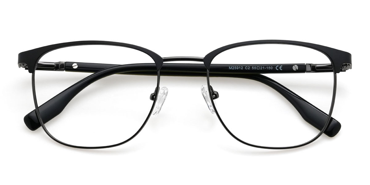 Gun Black Amias Glasses - Square Glasses