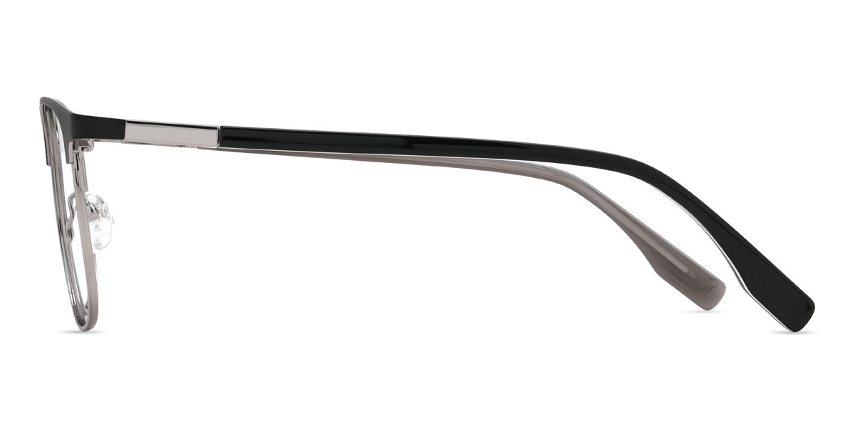 Black Silver Amias Glasses - Square Glasses