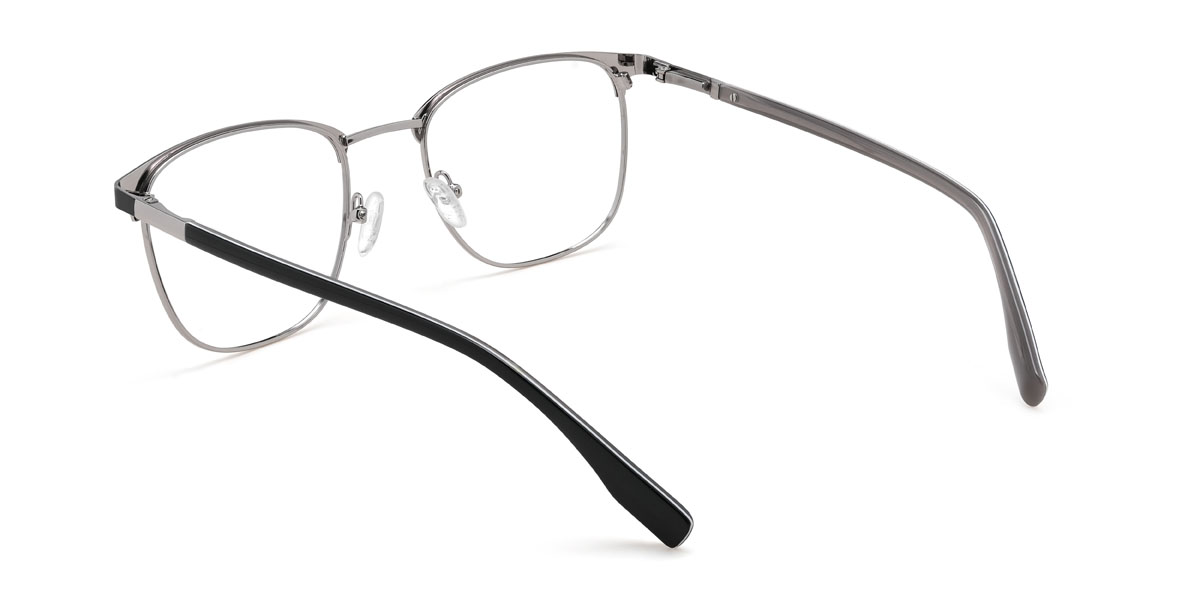 Black Silver Amias Glasses - Square Glasses